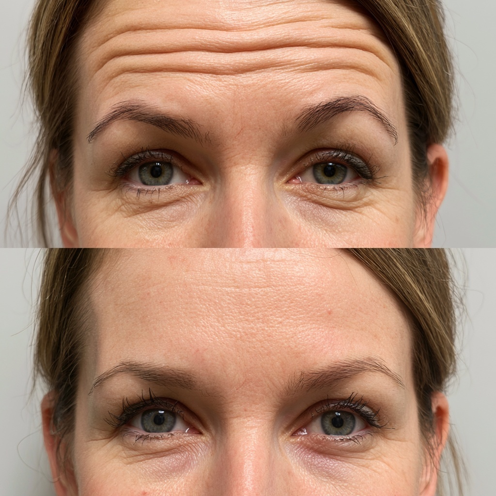 Client upper-face before-and-after comparison